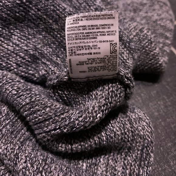 American Apparel Raglan Sleeve Gray Marled Sweater - Picture 10 of 11